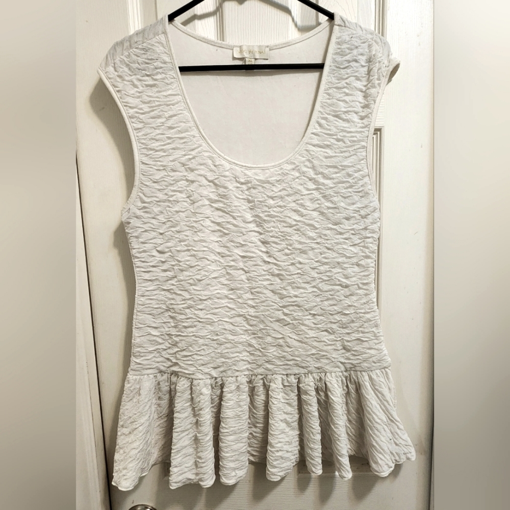 EUC Nicki Minaj Collection White Peplum Top